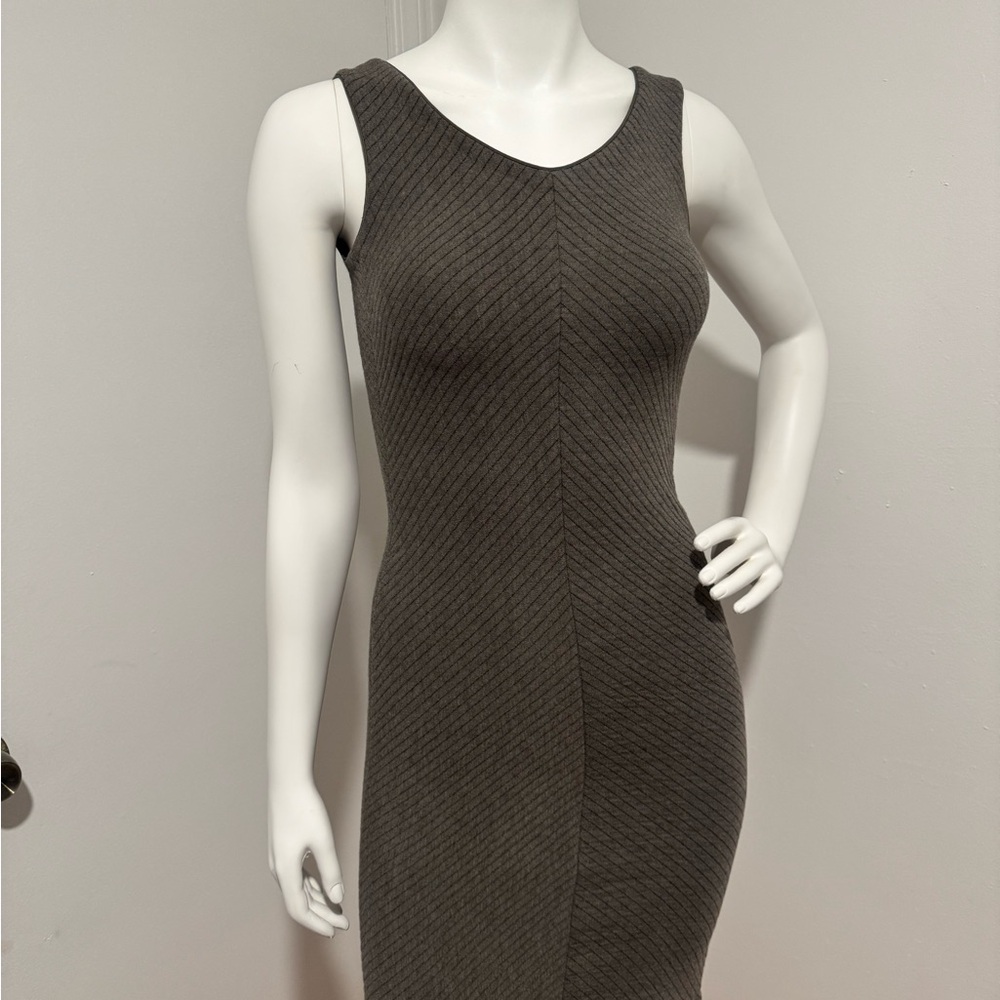 Armani Collezioni Charcoal Sleeveless Midi Dress